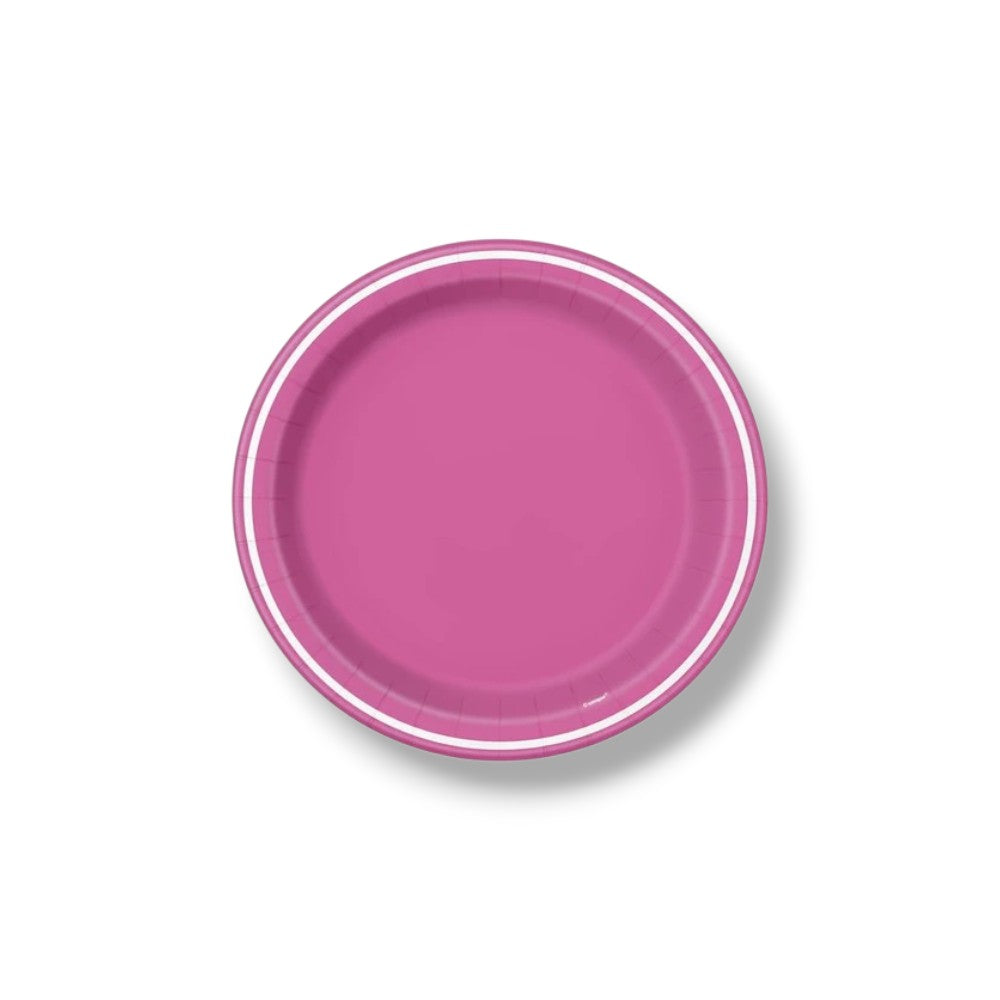 Plate 7" Round Pink White Contour C/8