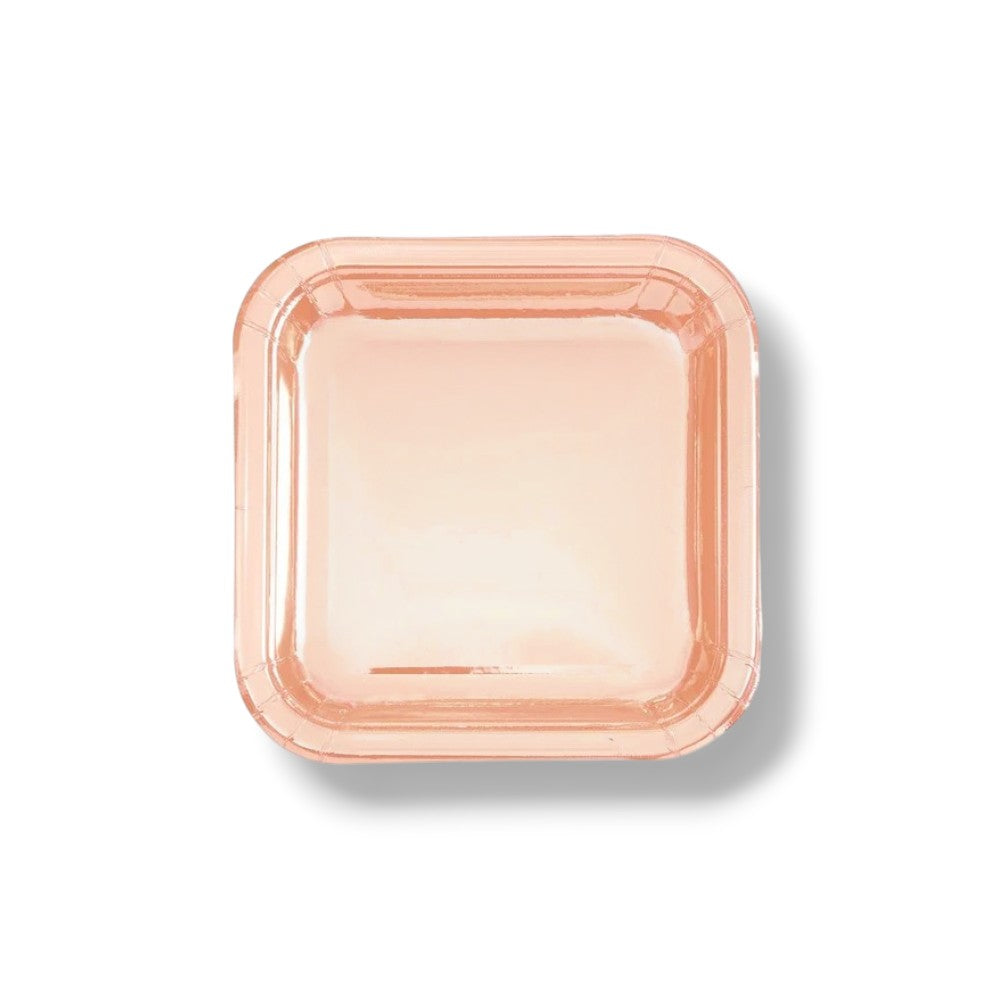 7" Square Rose Gold Plate C/8