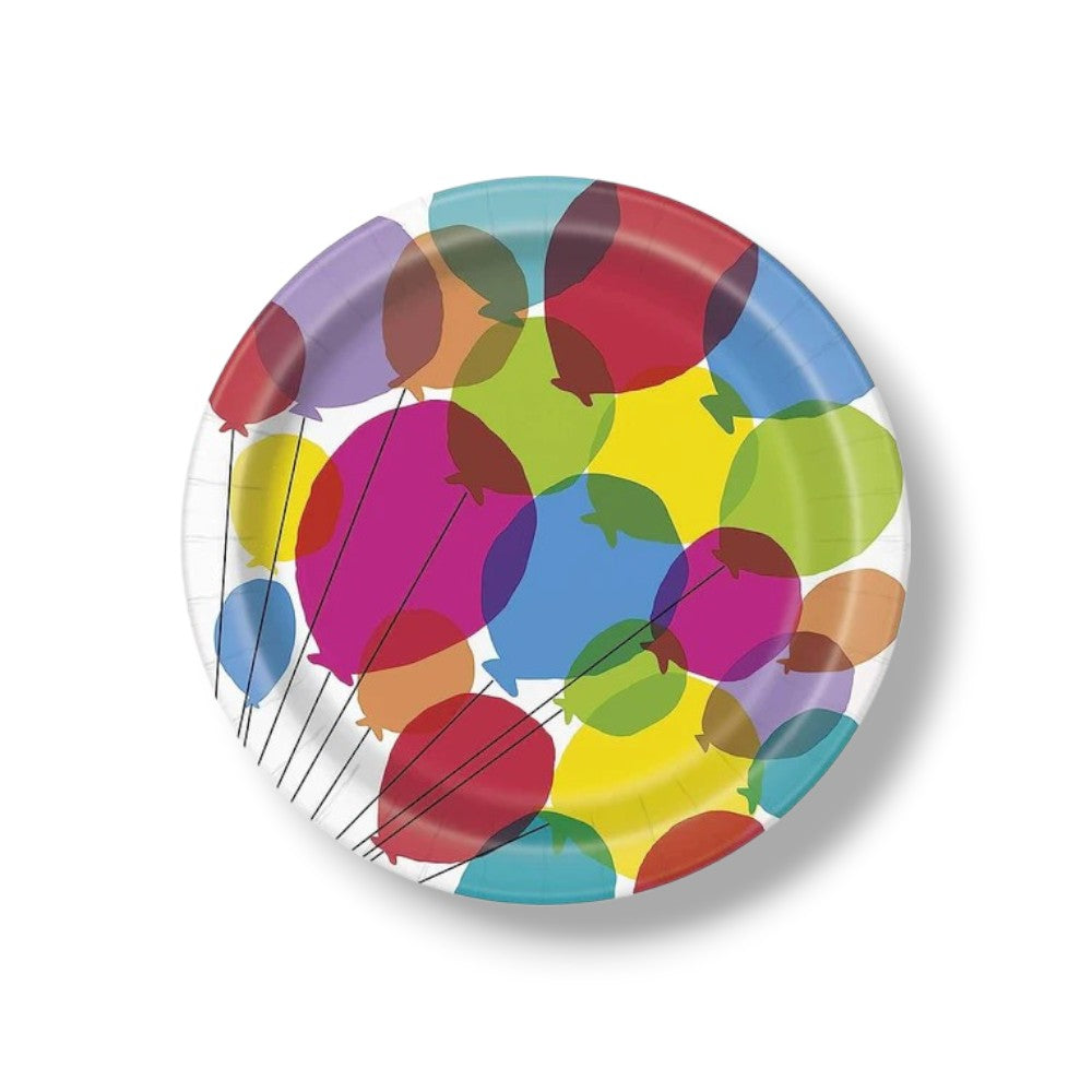 Plato 9" Balloons & Rainbows Birthday C/8