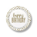 9" Confetti Gold Birthday Plate C/8