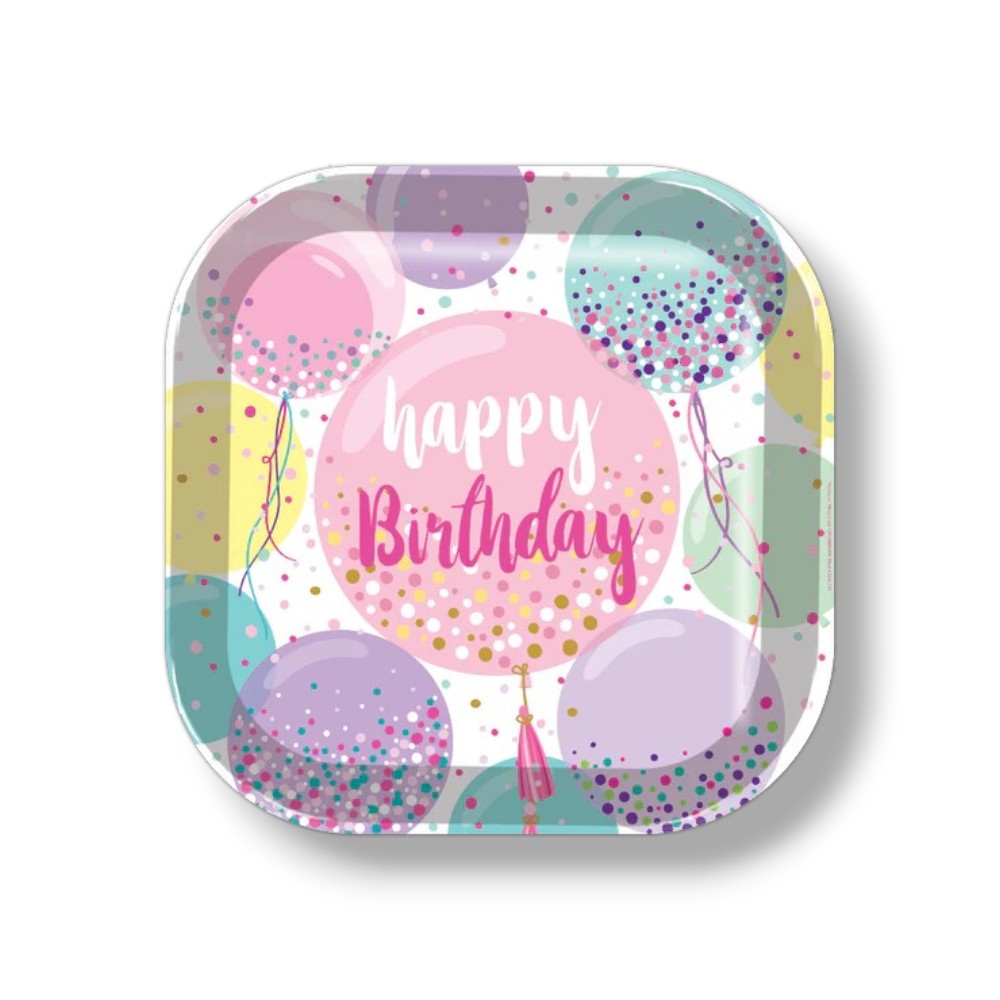 Plato 9" Happy Birthday Sweet Balloons C/6