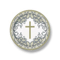 Plato 9" Fancy Gold And Silver Cross C/8