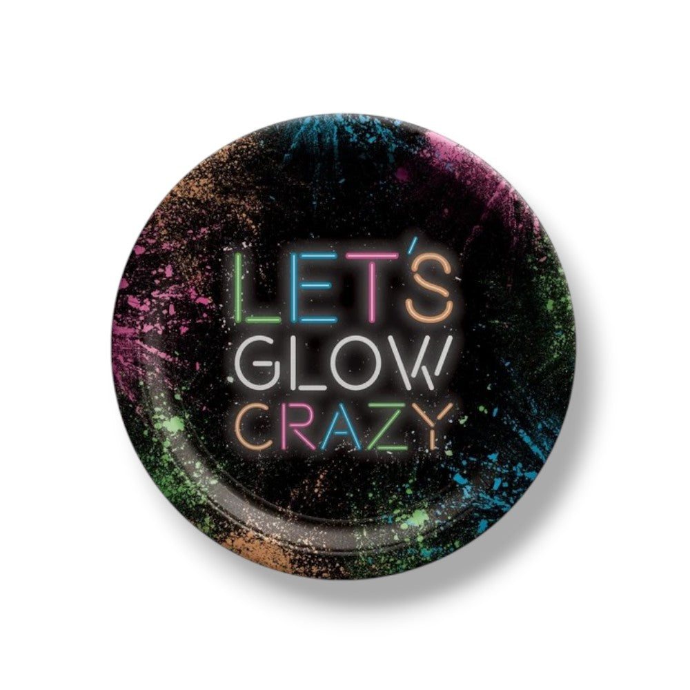 9" Glow Party Plate / Let's Glow Crazy C/8