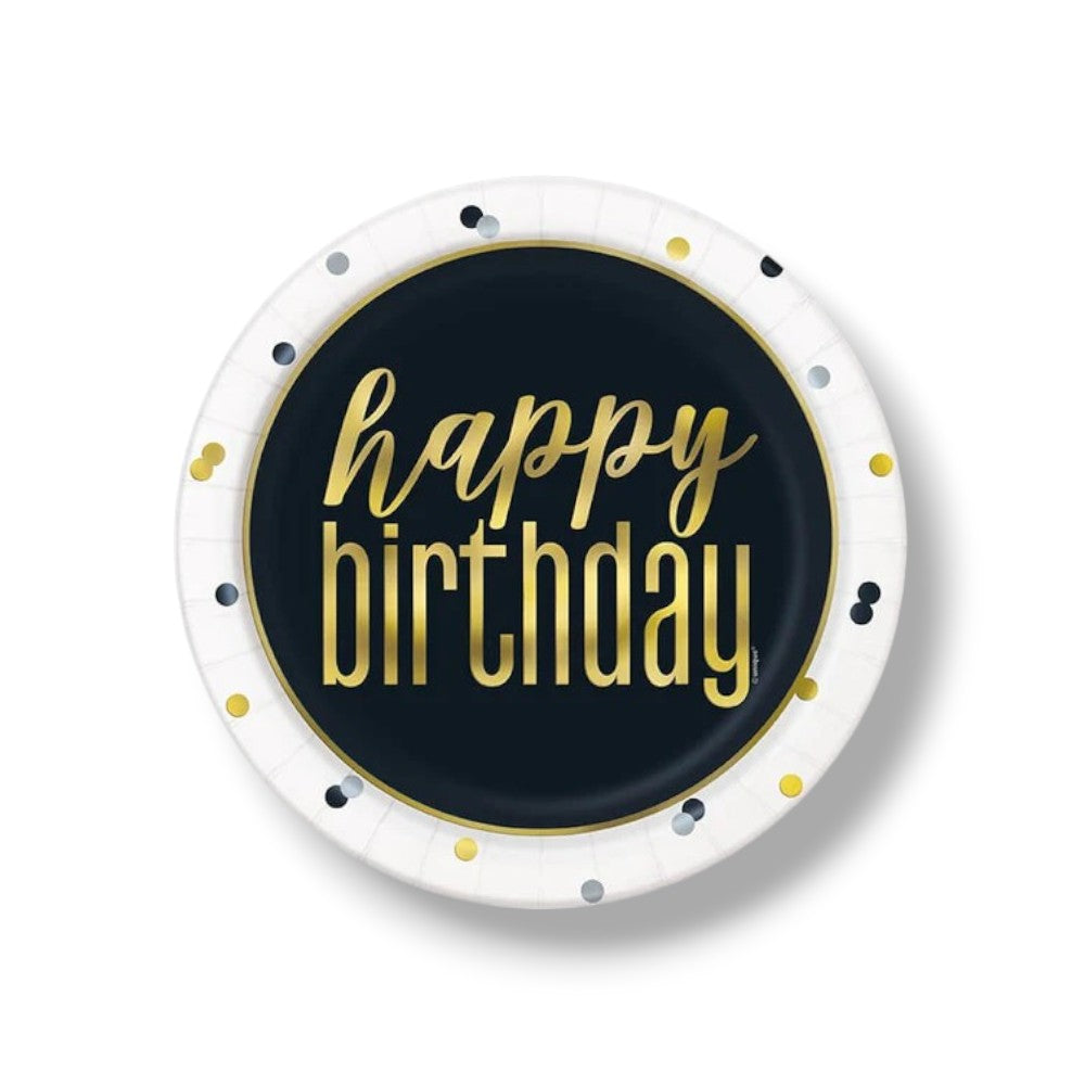 Plato 9" Metallic Happy Birthday C/8