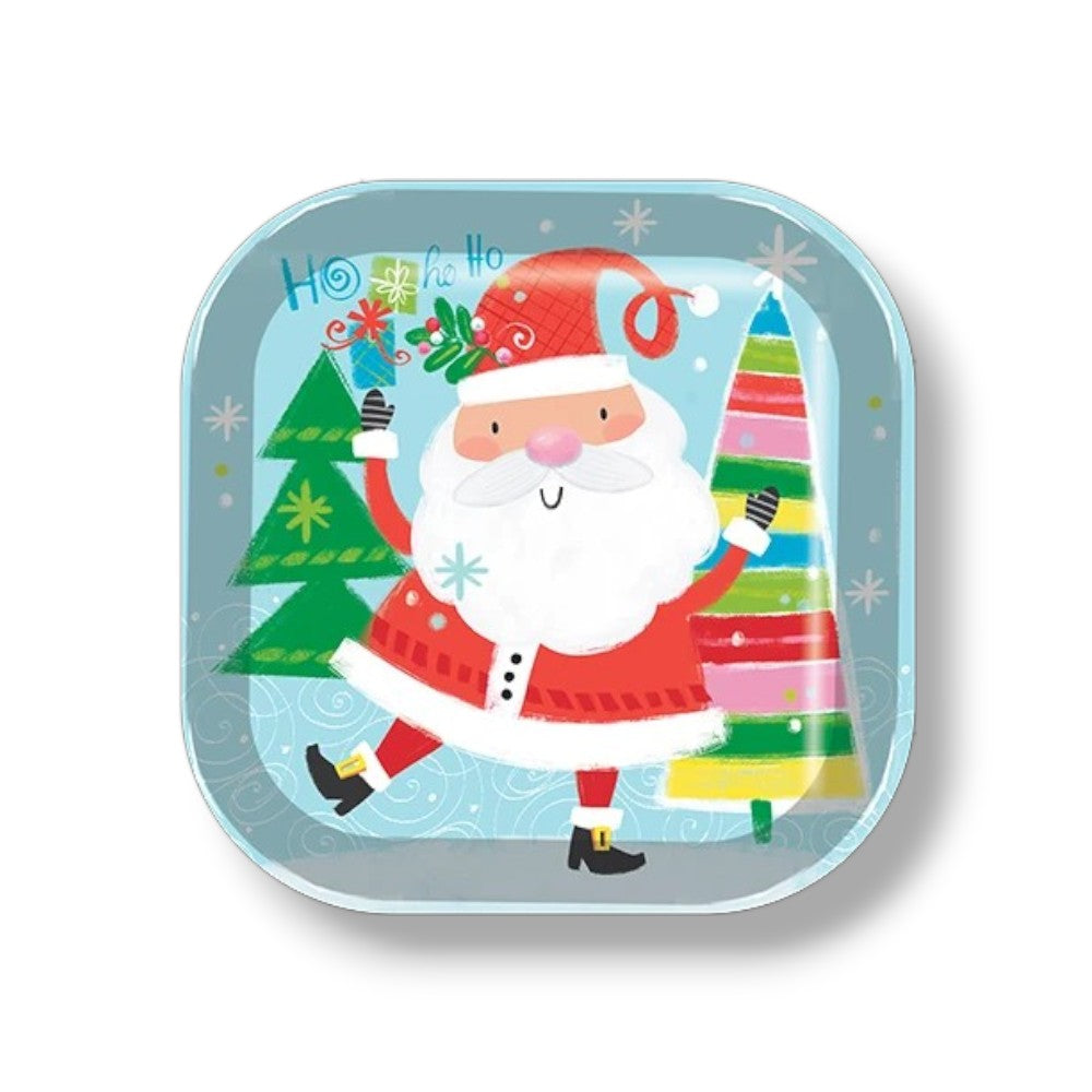Plato 9" Cuadrado Santa And Friends C/8