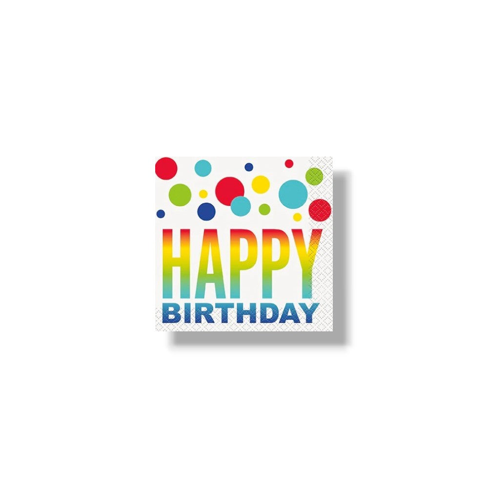 Servilleta CH Rainbow Spots Birthday C/16
