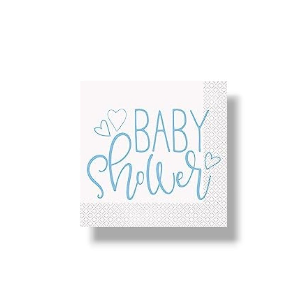 Servilleta G Baby Shower Blue Heart C/16