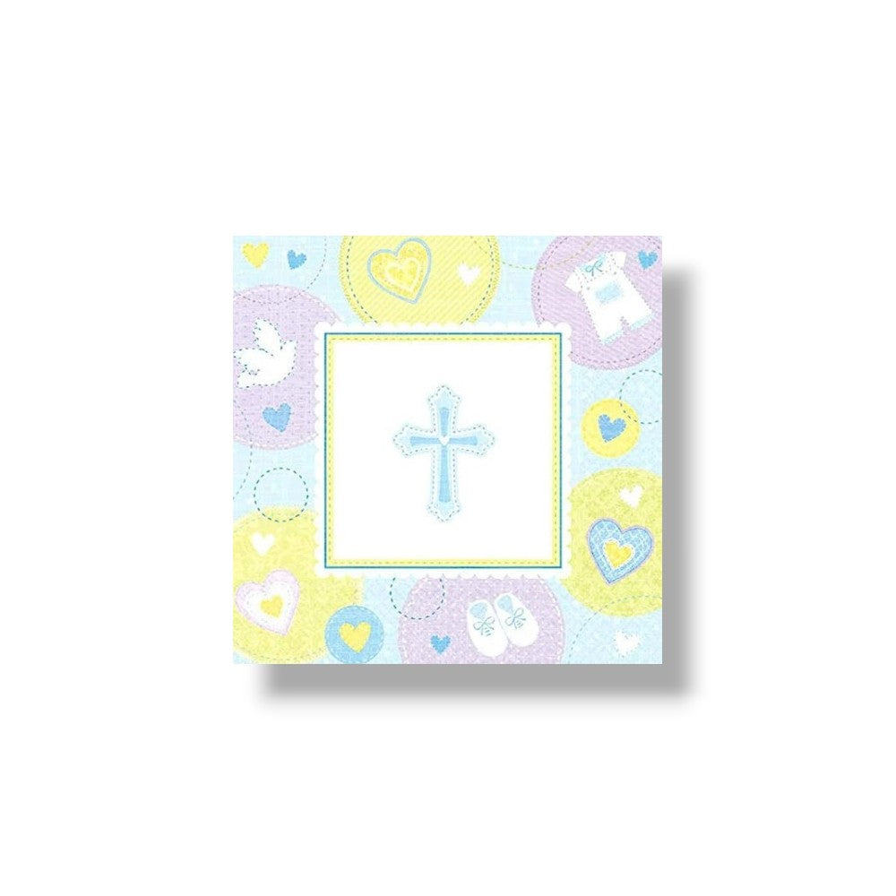Servilleta G Sweet Christening Blue C/16