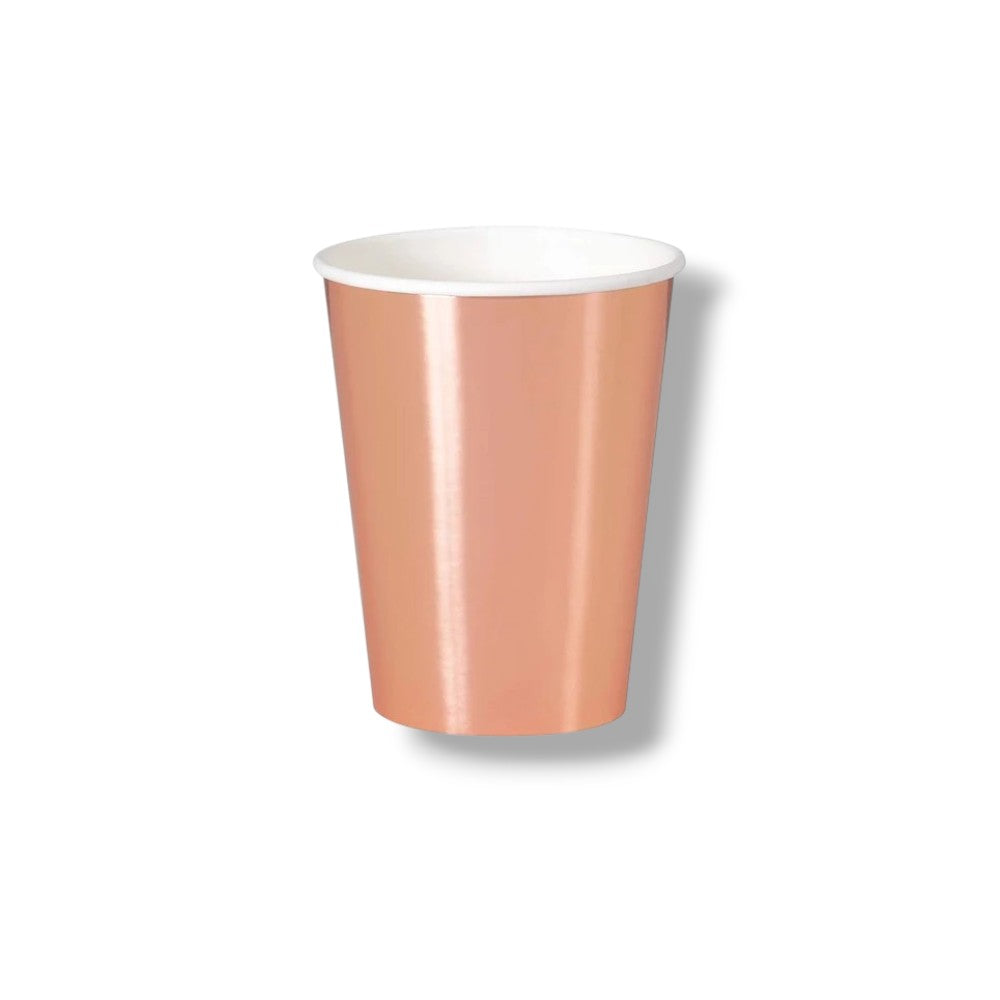 Vaso 12oz Foil Oro Rosa C/8