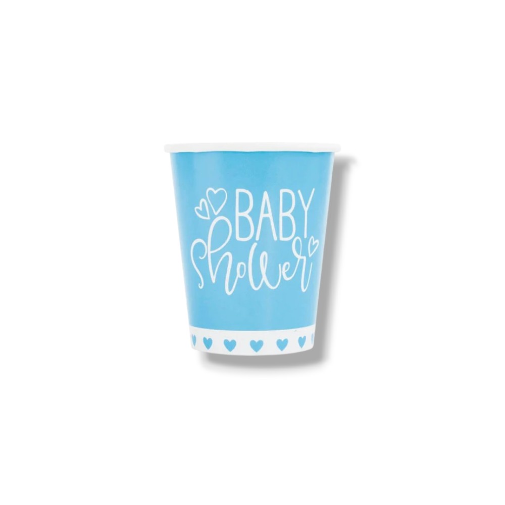 9oz Baby Shower Blue Hearts Glass C/8
