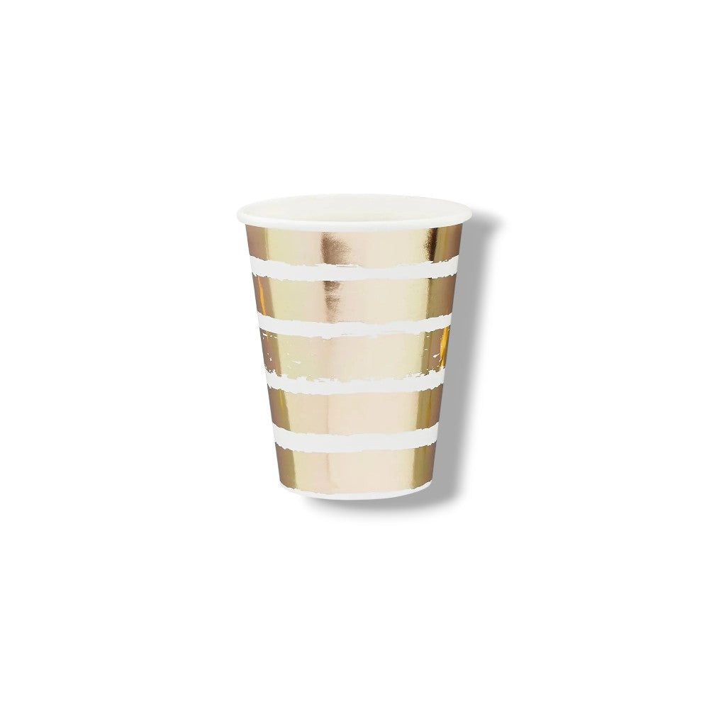 Vaso 9oz Foil Dorado C/10