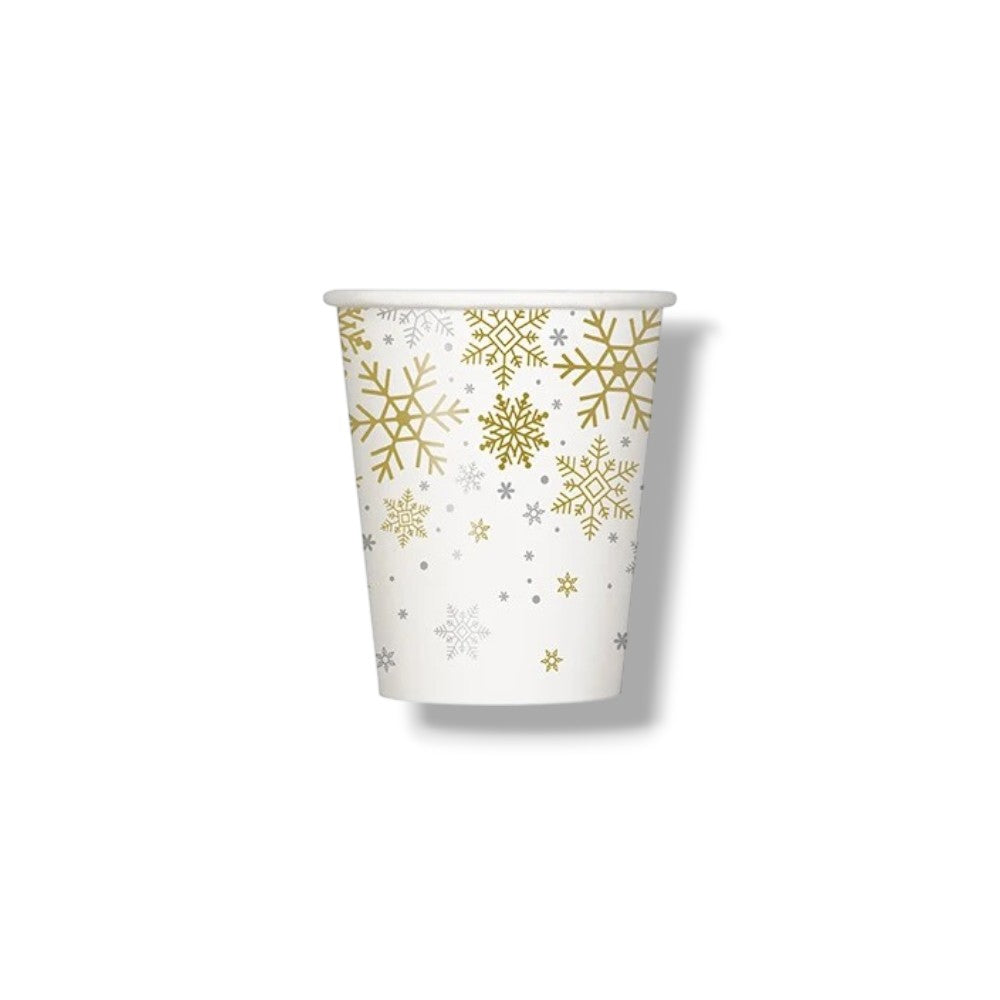 9 Oz Silver &amp; Gold Holiday Glass C/8