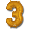 Balloon 26" Number 3 Gold C/1