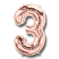 Balloon 14" Number 3 Rose Gold C/1