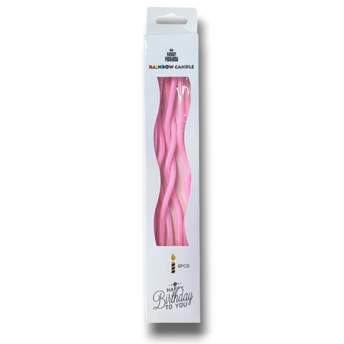 Velas Curvas Rosa C/6