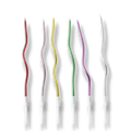 Spiral Curved Candle Colors C/6