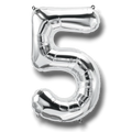 Globo 14" Numero 5 Plata C/1