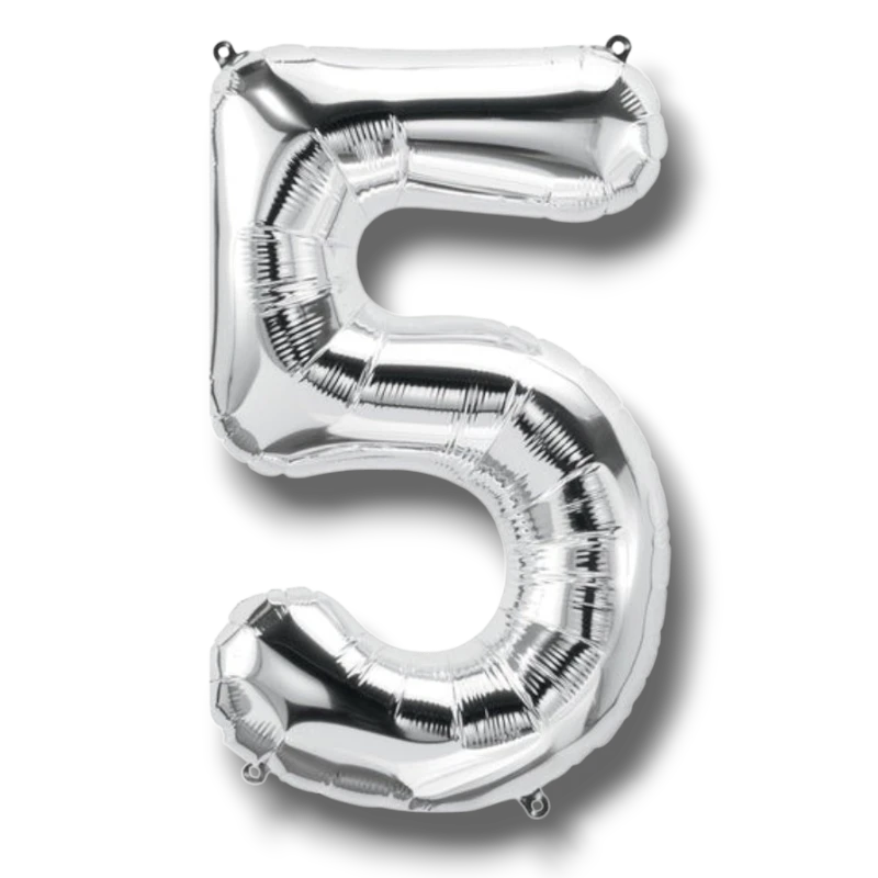 Globo 14" Numero 5 Plata C/1
