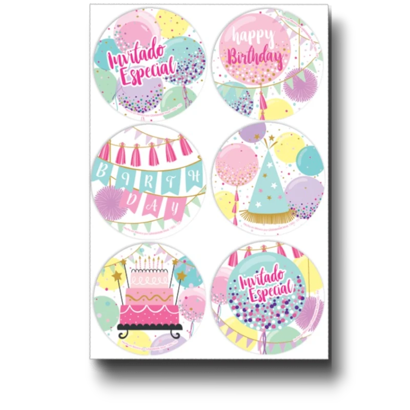 Distintivo Happy Birthday Sweet Balloons C/24