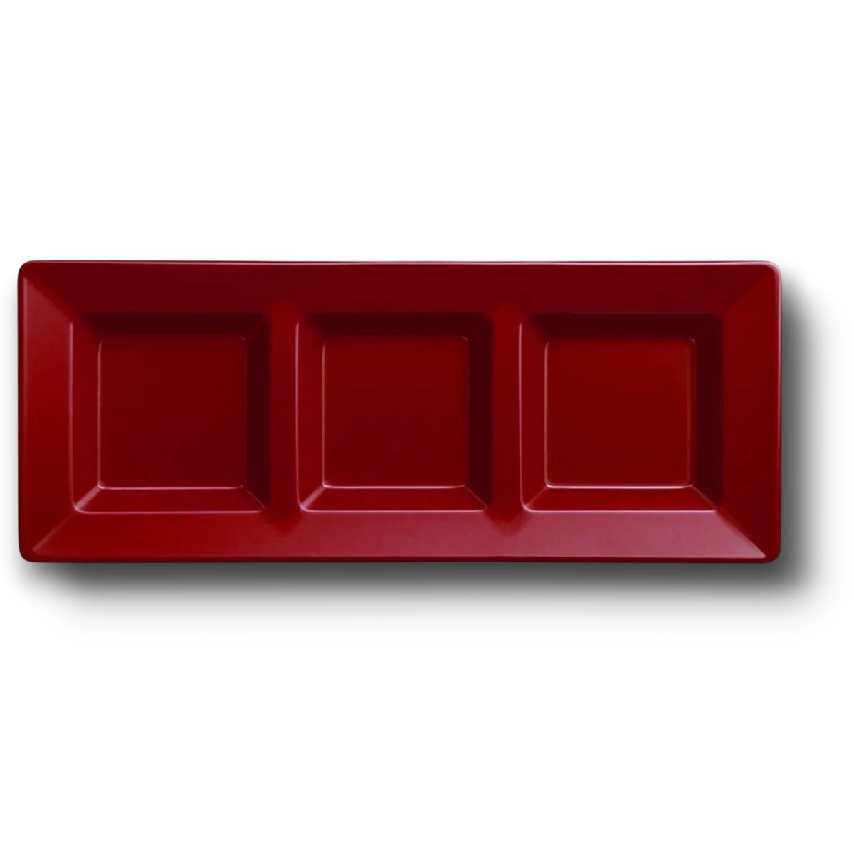 Charola Rectangular Con Division Rojo C/3