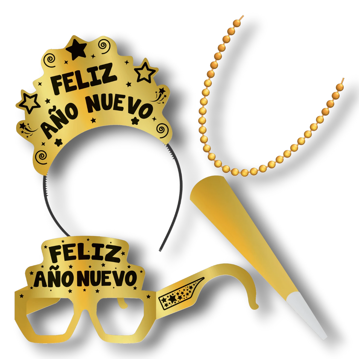 Kit Para Mujer Oro Happy New Year Para 1 Persona