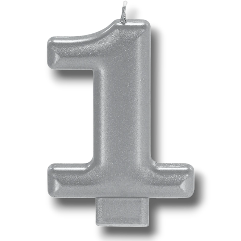 Vela Numero Plata 1 C/1