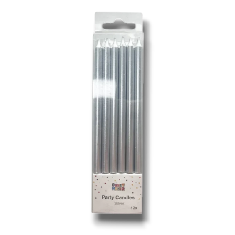 Velas Metalicas Plata C/12