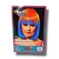Peluca Neon Bicolor Naranja - Azul C/1