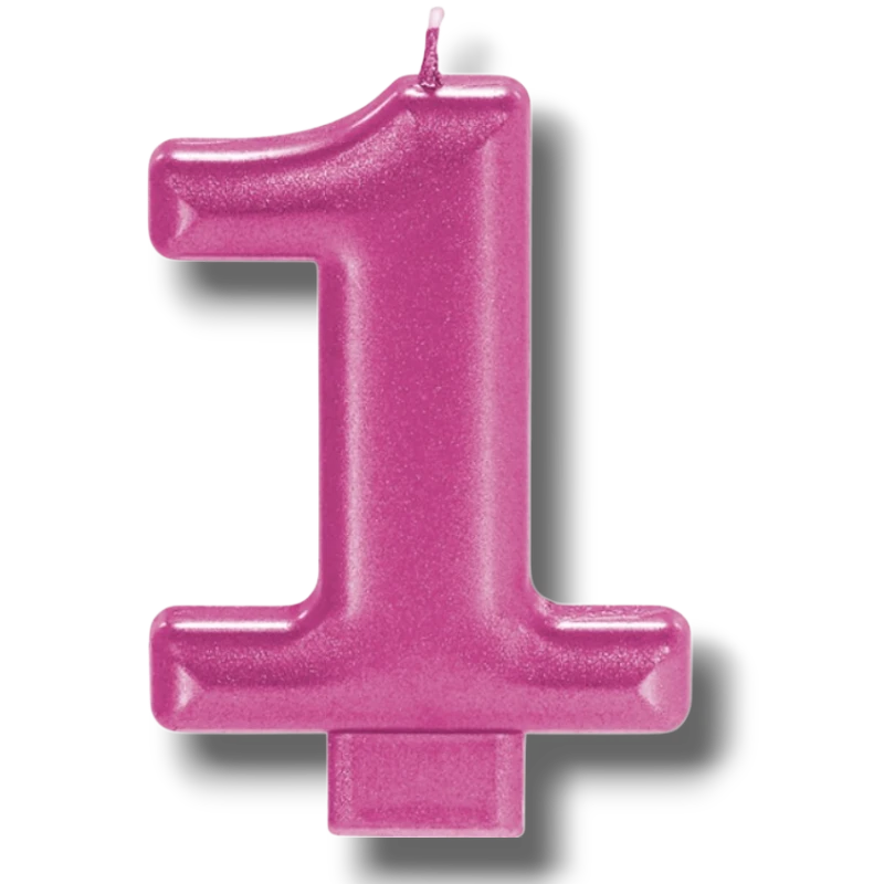 Vela Numero Magenta 1 C/1