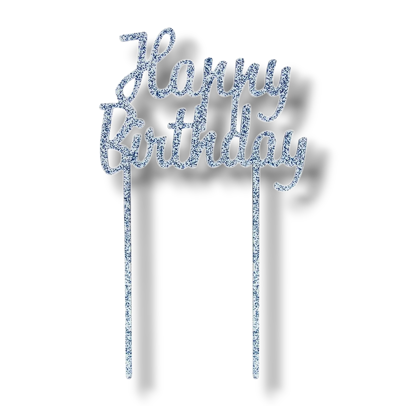 Topper Para Pastel Happy Birthday Azul C/1