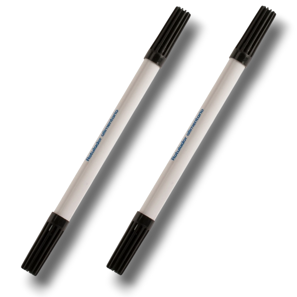 Marcador Comestible Para Pastel Doble Punta Negro C/2