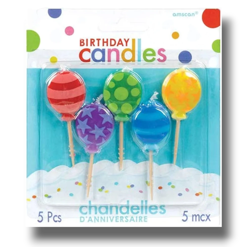 Vela Figura Globos C/5