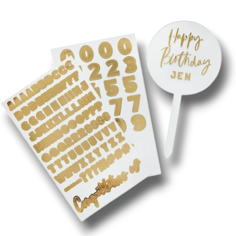 Cake Topper Acrilico Gold Personalizable C/1