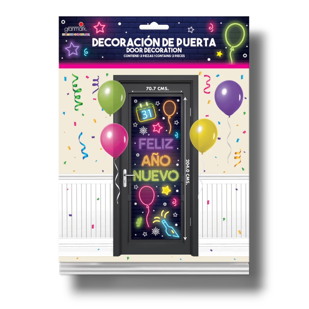 Decoracion De Puerta Año Nuevo Colores