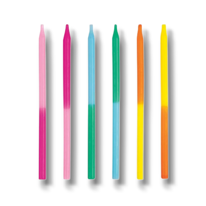 Velas Largas Colores C/12