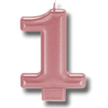 Vela Numero Oro Rosa 1 C/1