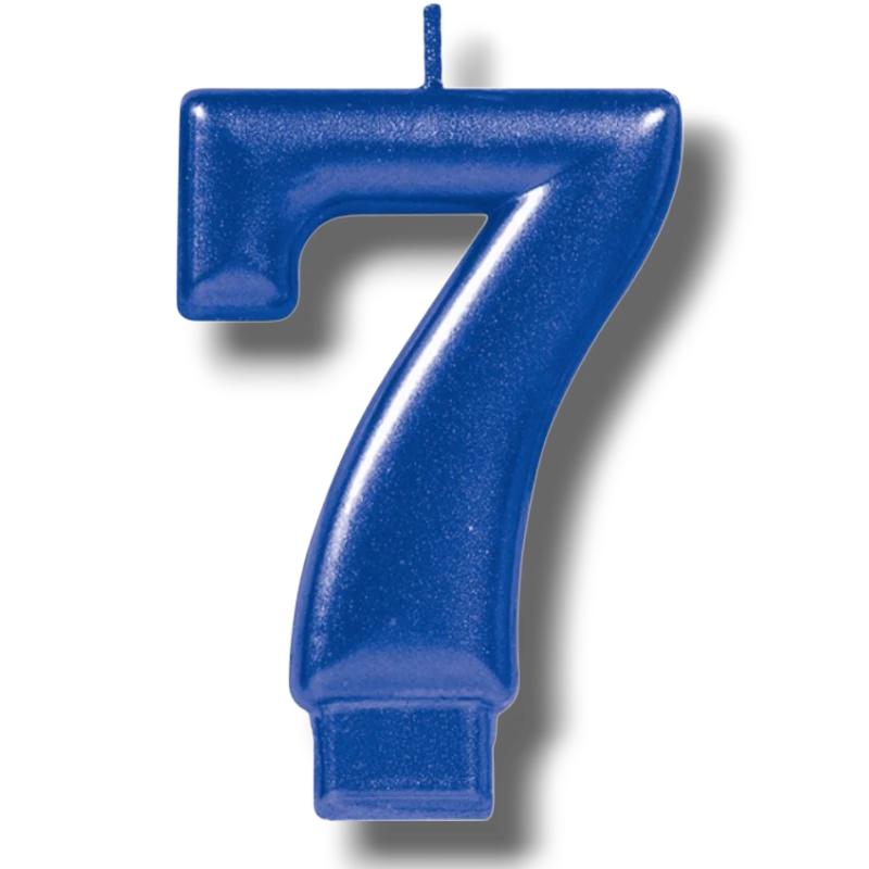 Vela Numero Azul 7 C/1