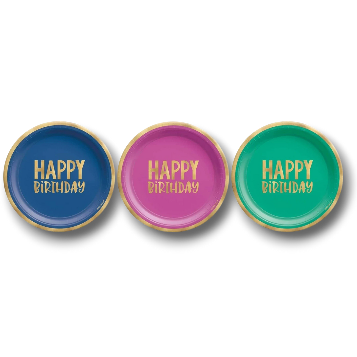 Plato 7" HBD Rosa Con Dorado Foil C/8