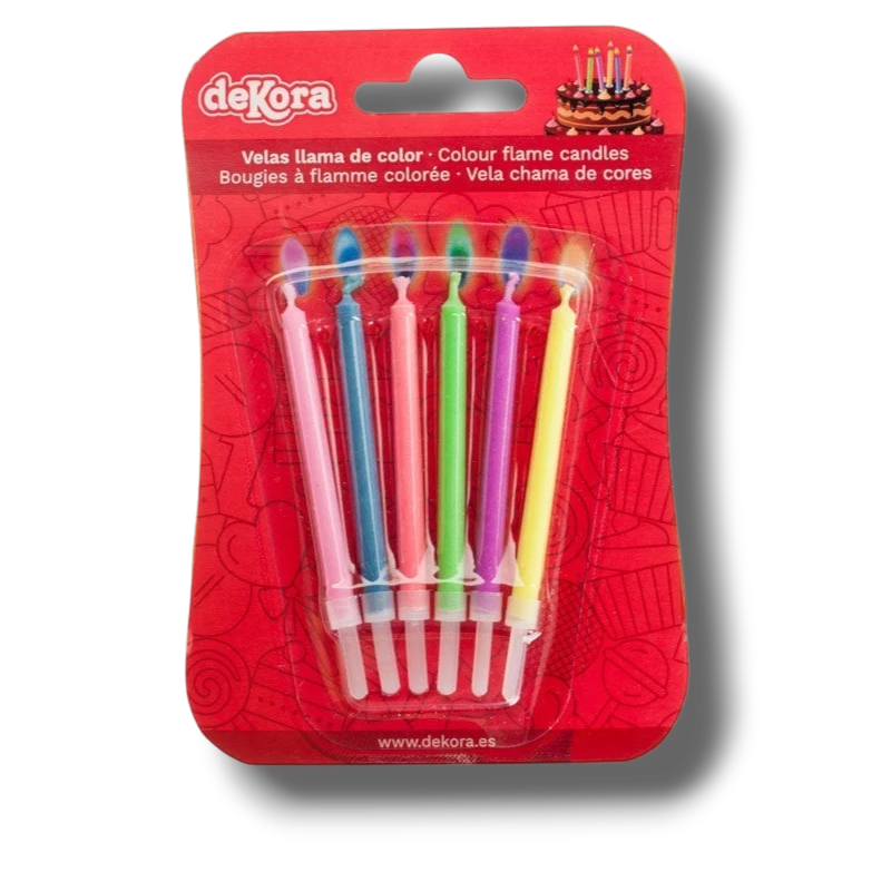 Colorful Flame Birthday Candles (6 Pack)