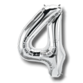 Globo 14" Numero 4 Plata C/1