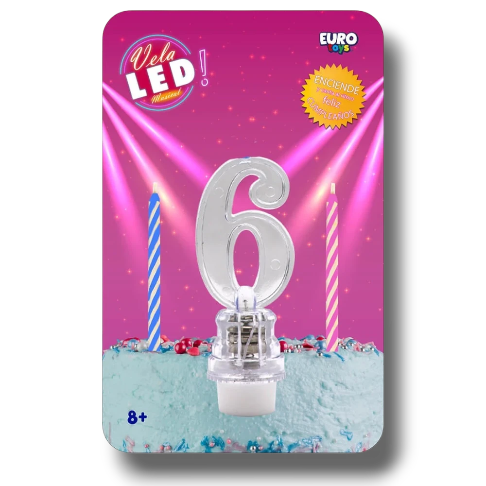 LED Candle Number 6 C/1
