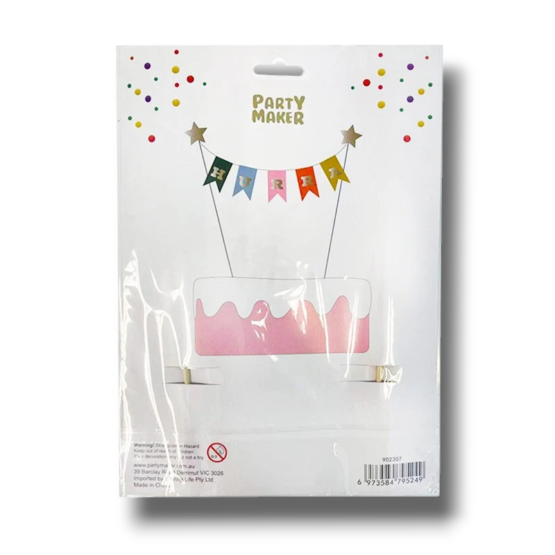 Topper Para Pastel Hurra C/1