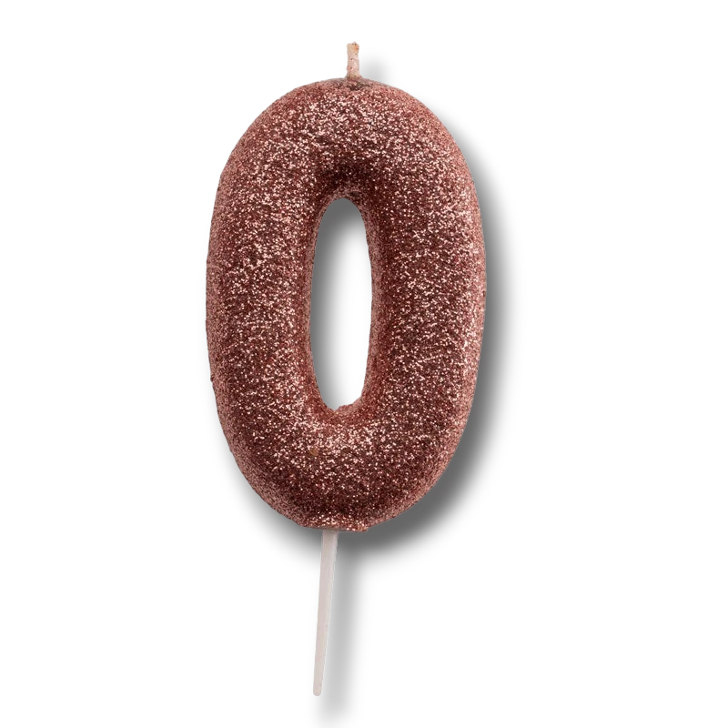 Vela Oro Rosa Número 0 C/1