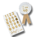 Birthday Badge Gold Customizable C/1