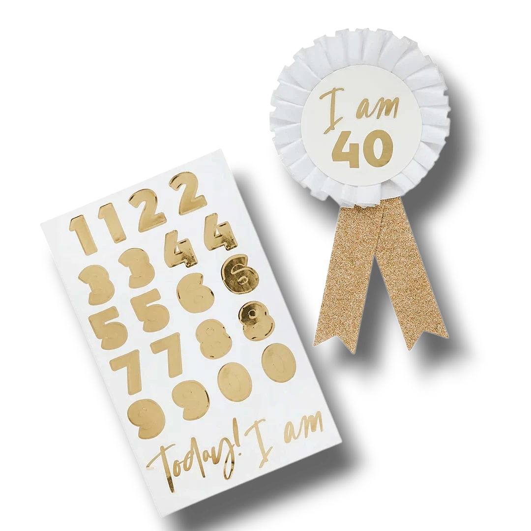 Birthday Badge Gold Personalizable C/1