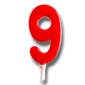 Vela Jumbo Numero Rojo 9 C/1