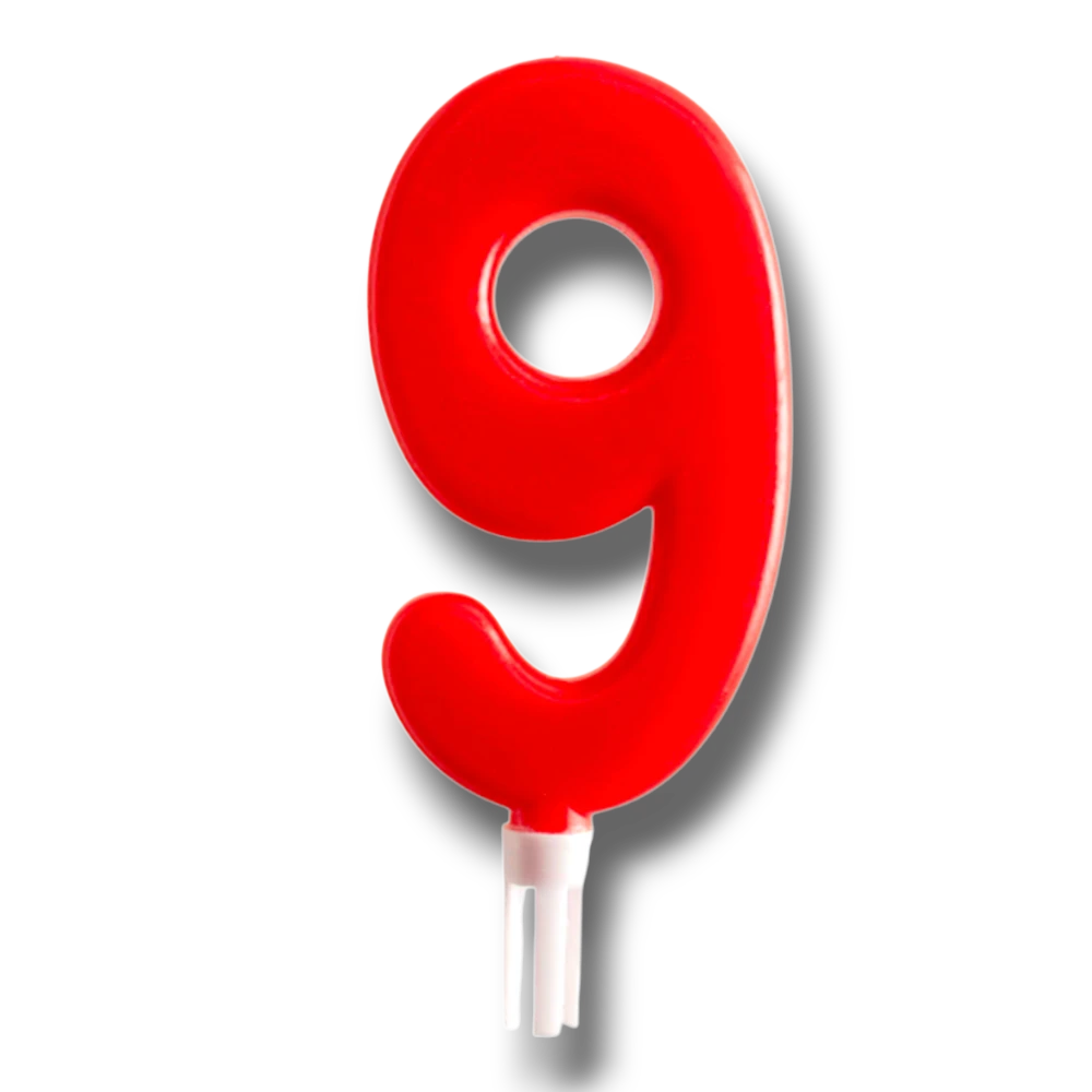 Vela Jumbo Numero Rojo 9 C/1