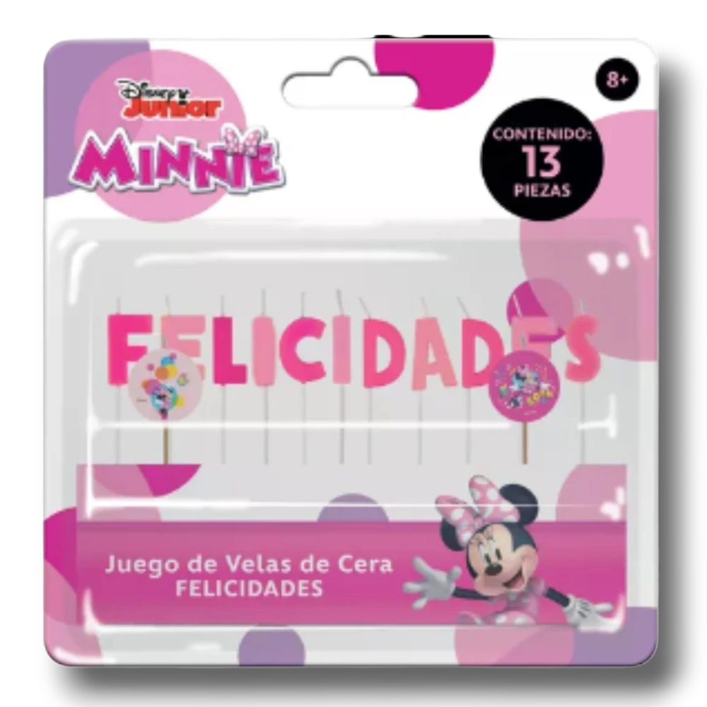 Vela Felicidades Minnie Mouse C/13