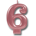 Vela Numero Oro Rosa 6 C/1