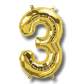 14" Balloon Number 3 Gold C/1